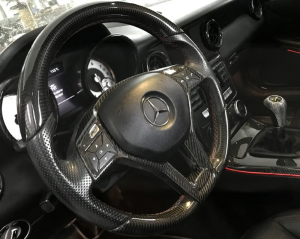 Mercedes Benz SLK Steering Wheel Trim - Carbon Fiber - Upper Cover - R172 